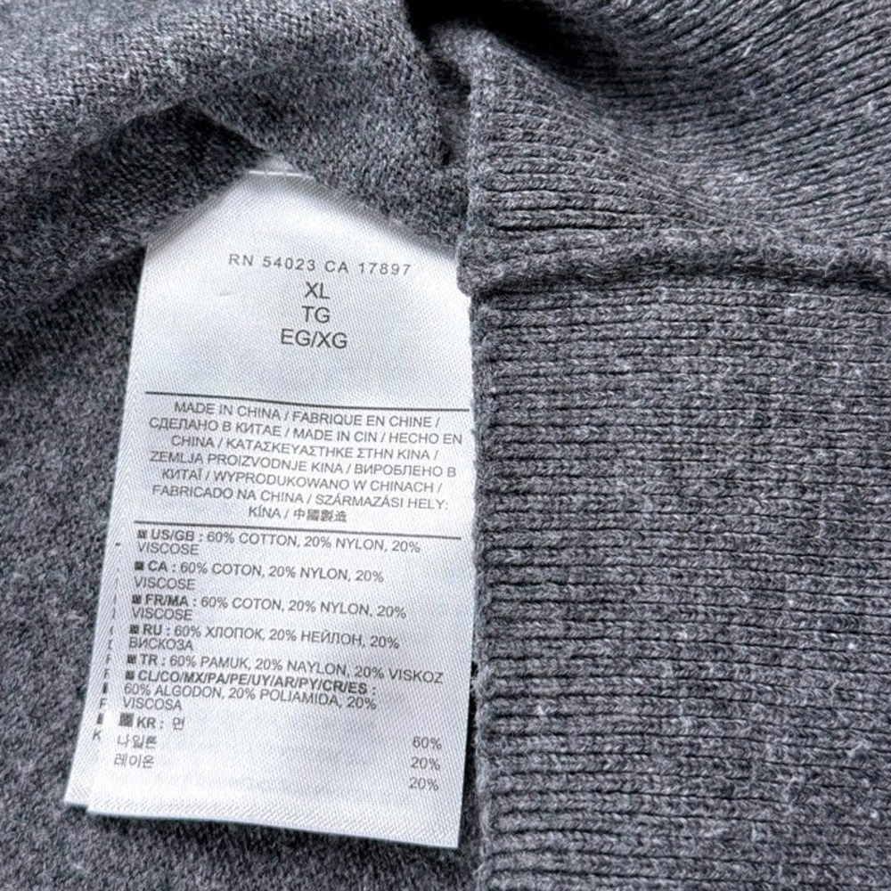 Banana Republic Mens Luxe Sweater Collection V Neck Long Sleeve Gray XL - Picture 7 of 7
